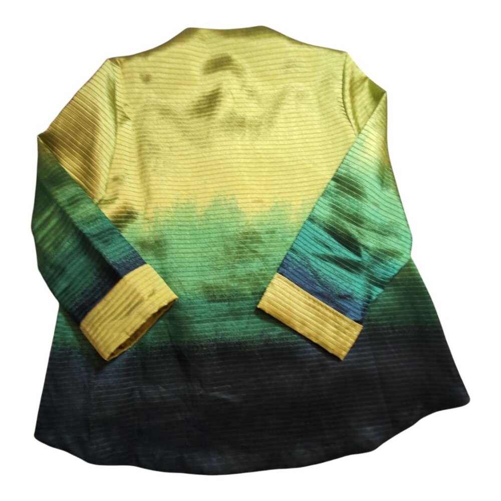 I.C. by Connie K Ombre Jacket Womens Large Art to Wear High Low Artsy Lagenlook - Picture 2 of 9